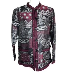 TUDOR COURT Women Medium Embroidered Jacket Blazer Medieval Asia Haband Tapestry